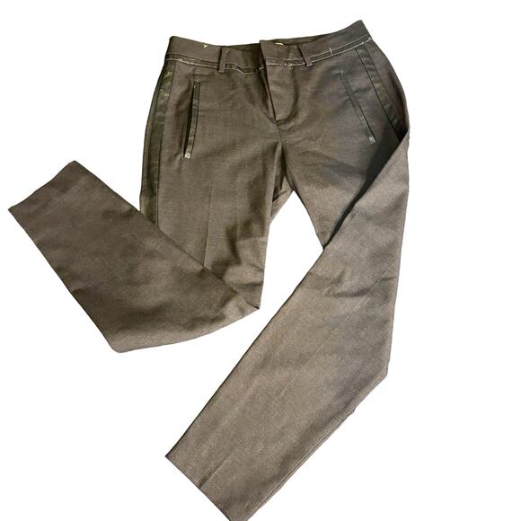 Vince Black Wool Faux Leather Piped Trouser Pants Skinny Womens 0 - Picture 3 of 14